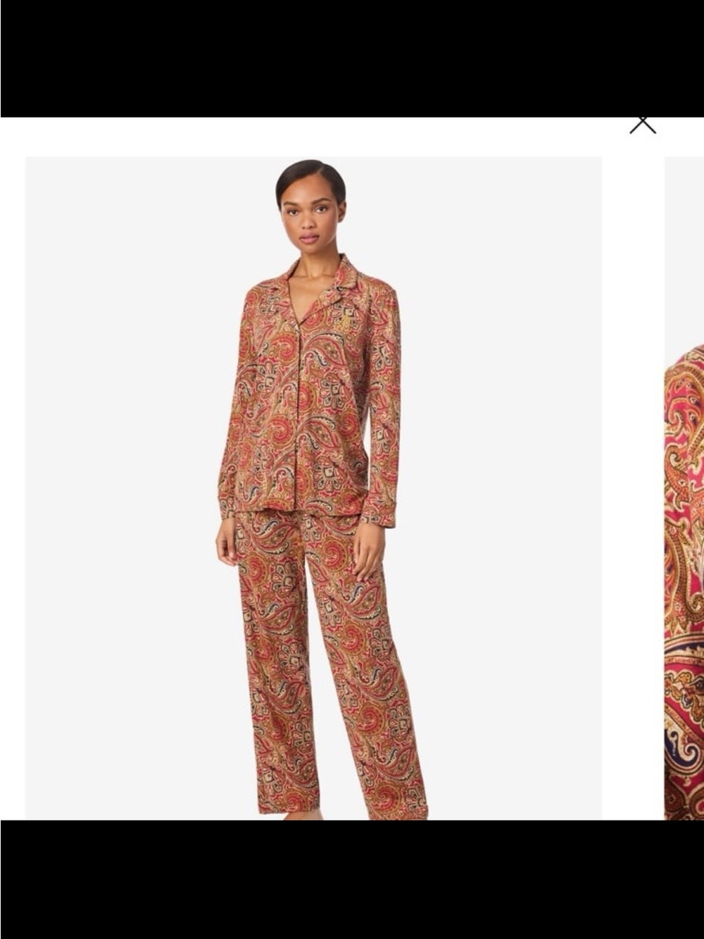 NWT Lauren Ralph Lauren women’s long sleeve notch collar pajama set size 1X